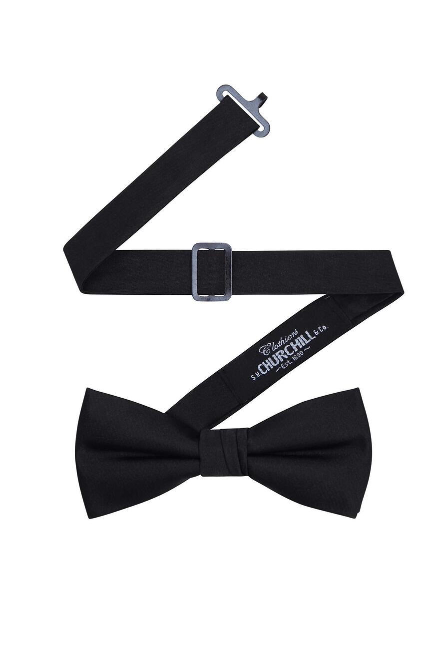 7436 100% Silk Formal Pre-Tied Bow Tie for Wedding or Black Tie Black